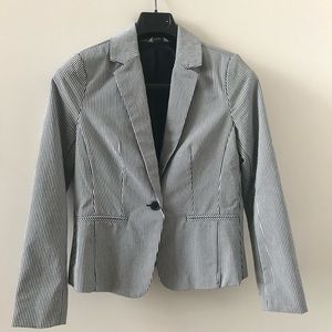 Like new - Spring summer dress jacket - Blue and white fine lines - 8P